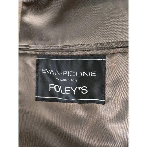 Evan Picone 100% Camel Hair Lined Coat Tan Single Breasted Overcoat Size 42L - Picture 4 of 10